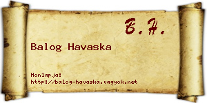 Balog Havaska névjegykártya